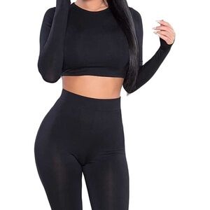 Charlie Crop Top 2piece long sleeve set *NWT*